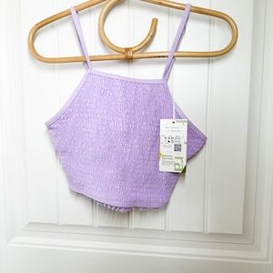 NWT Halara Light Purple Swimsuit Top - Ruched, Shirred, Perfect for Summer
